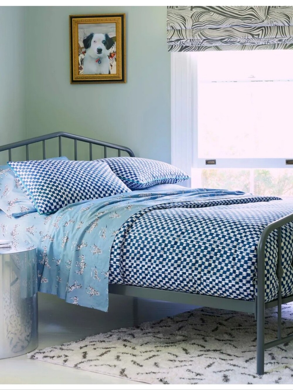 Brand New Novogratz by Utica King Size 3 Pc Comforter Set Petite Painted Check